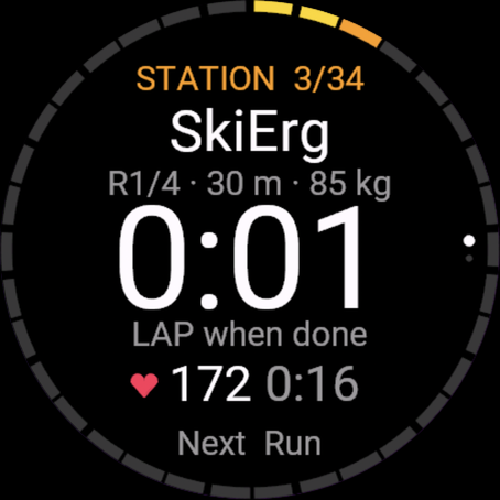 A ROXER workout running on a Garmin Forerunner